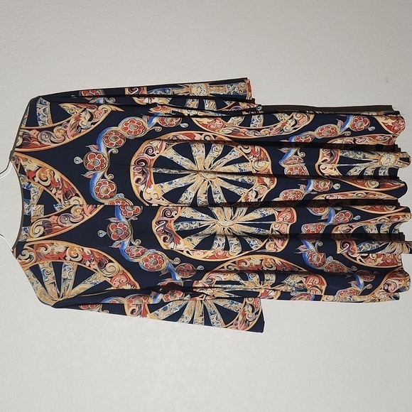 Cepas Dress Size 2XL Tunic Keyhole Western Wagon Wheel Floral - Picture 4 of 10